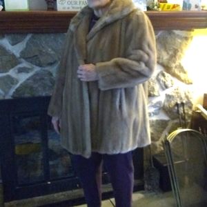 Fur coat, Grandella faux mink size medium short length.